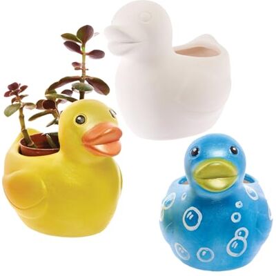 Baker Ross FX570 Keramik Blumentöpfe Enten, 2er-Pack, zum Bemalen und Personalisieren, Geschenkidee Baker Ross FX570 Keramik Blumentöpfe Enten, 2er-Pack, zum Bemalen und Personalisieren, Geschenkidee