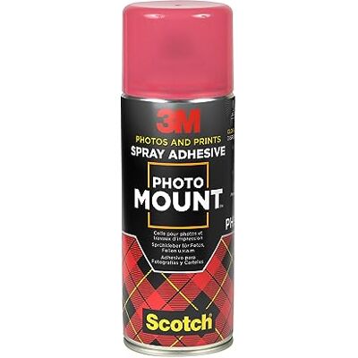 Scotch PhotoMount Sprühkleber, 1 Dose, 400 ml Permanenter Sprühkleber für Anspruchsvolle Montagearbeiten; Kontrollierter Auftrag, für Viele Materialien Scotch PhotoMount Sprühkleber, 1 Dose, 400 ml Permanenter Sprühkleber für Anspruchsvolle Montagearbeiten; Kontrollierter Auftrag, für Viele Materialien