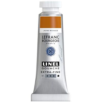 Lefranc Bourgeois 301212 Linel Gouache extrafeine und geschmeidige Wasserfarben mit maximaler Farbintensität, Leuchtkraft für streifenfreien Auftrag, 14ml Tube Monacogelb Lefranc Bourgeois 301212 Linel Gouache extrafeine und geschmeidige Wasserfarben mit maximaler Farbintensität, Leuchtkraft für streifenfreien Auftrag, 14ml Tube Monacogelb