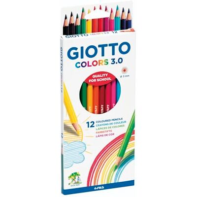 GIOTTO Colors 3.0 Etui mit 12 Farbstiften Farblich sortiert, für Kinder, Partys und Grundschulen GIOTTO Colors 3.0 Etui mit 12 Farbstiften Farblich sortiert, für Kinder, Partys und Grundschulen