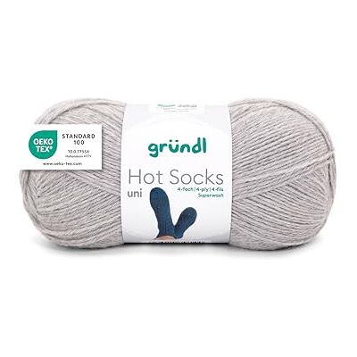 Gründl Wolle Hot Socks uni 100 4-fach 1 Knäuel 100 g, kieselgrau für 1 Paar Socken Sockengarn Weich und hautfreundlich 75% Schurwolle, 25% Polyamid 100 g / 420 m Nadelstärke 2,5-3 Gründl Wolle Hot Socks uni 100 4-fach 1 Knäuel 100 g, kieselgrau für 1 Paar Socken Sockengarn Weich und hautfreundlich 75% Schurwolle, 25% Polyamid 100 g / 420 m Nadelstärke 2,5-3
