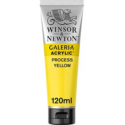 Winsor & Newton 2131537 Galeria Acrylfarbe, hohe Pigmentierung, lichtecht, buttrige Konsistenz, 120 ml Tube Process Gelb Winsor & Newton 2131537 Galeria Acrylfarbe, hohe Pigmentierung, lichtecht, buttrige Konsistenz, 120 ml Tube Process Gelb