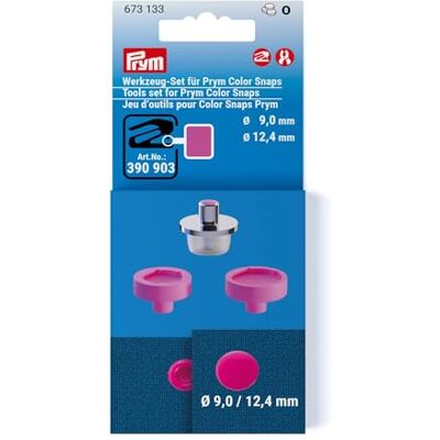 Prym 673133 Werkzeug-Set für Color Snaps, Ø 9 mm & 12,4 mm–Zubehör für Vario-Zange & Vario Creative Tool, Druckknopf-Werkzeug aus Metal, fuchsia, ideal für Kunststoff-Druckknöpfe & Bastelprojekte Prym 673133 Werkzeug-Set für Color Snaps, Ø 9 mm & 12,4 mm–Zubehör für Vario-Zange & Vario Creative Tool, Druckknopf-Werkzeug aus Metal, fuchsia, ideal für Kunststoff-Druckknöpfe & Bastelprojekte