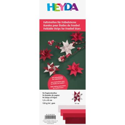 Heyda Faltstreifen-Set für Fröbelsterne 1,5 x 45 cm rot Heyda Faltstreifen-Set für Fröbelsterne 1,5 x 45 cm rot