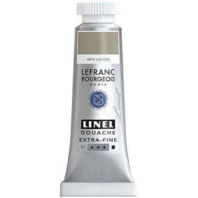 Lefranc Bourgeois 301223 Linel Gouache extrafeine und geschmeidige Wasserfarben mit maximaler Farbintensität, Leuchtkraft für streifenfreien Auftrag, 14ml Tube Flechtengrau Lefranc Bourgeois 301223 Linel Gouache extrafeine und geschmeidige Wasserfarben mit maximaler Farbintensität, Leuchtkraft für streifenfreien Auftrag, 14ml Tube Flechtengrau