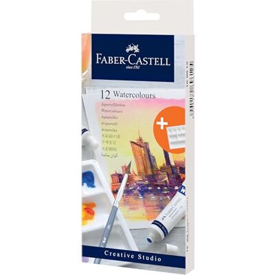 Faber-Castell 169612 Aquarellfarben Creative Studio, 12 Tuben je 9 ml, inkl. Mischpalette Faber-Castell 169612 Aquarellfarben Creative Studio, 12 Tuben je 9 ml, inkl. Mischpalette