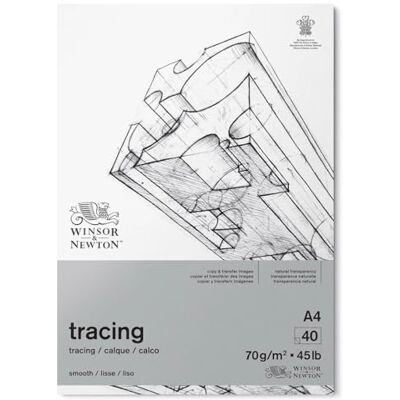 Winsor & Newton 6674001 Transparentpapier im Block, 40 Blatt Pauspapier a 70 g/m², 100% Säurefrei, FSC, bedruckbar mit feiner Körnung für präziese Linienführung, Architektenpapier DIN A4 Winsor & Newton 6674001 Transparentpapier im Block, 40 Blatt Pauspapier a 70 g/m², 100% Säurefrei, FSC, bedruckbar mit feiner Körnung für präziese Linienführung, Architektenpapier DIN A4
