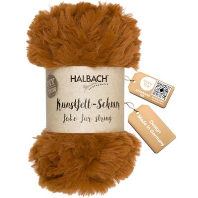 Halbach flauschige Strickwolle, 50g Knäuel, 1 cm breit, caramel Waschbares Kunstfellgarn mit Öko-Tex 100 zertifizierung, flauschige Wolle zum Dekorieren, Stricken und Häkeln Halbach flauschige Strickwolle, 50g Knäuel, 1 cm breit, caramel Waschbares Kunstfellgarn mit Öko-Tex 100 zertifizierung, flauschige Wolle zum Dekorieren, Stricken und Häkeln