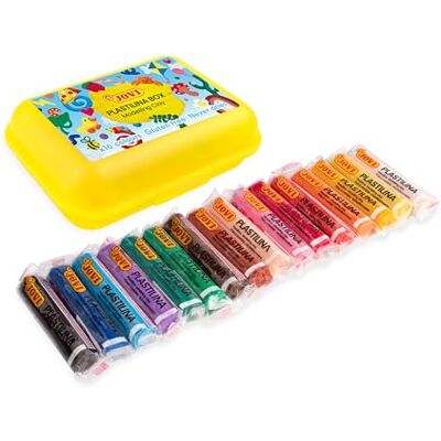 Jovi Gelbe Knete Set mit 16 verschiedenen Farben, 15 g Riegel, glutenfrei, Knete für Jungen und Mädchen ab 3 Jahren Jovi Gelbe Knete Set mit 16 verschiedenen Farben, 15 g Riegel, glutenfrei, Knete für Jungen und Mädchen ab 3 Jahren