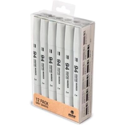 Montana Colors MTN 94 Graphic Marker Pack 12 Grau Montana Colors MTN 94 Graphic Marker Pack 12 Grau