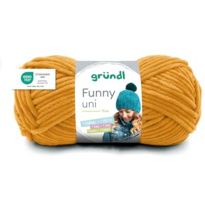 Gründl Wolle Funny uni Chenille Wolle 1 Knäuel 100 g, Senf dicke weiche Chenille Wolle zum Häkeln Kuschelig und hautfreundlich 100 % Polyester 100 g / 120 m Nadelstärke 5 6 Gründl Wolle Funny uni Chenille Wolle 1 Knäuel 100 g, Senf dicke weiche Chenille Wolle zum Häkeln Kuschelig und hautfreundlich 100 % Polyester 100 g / 120 m Nadelstärke 5 6