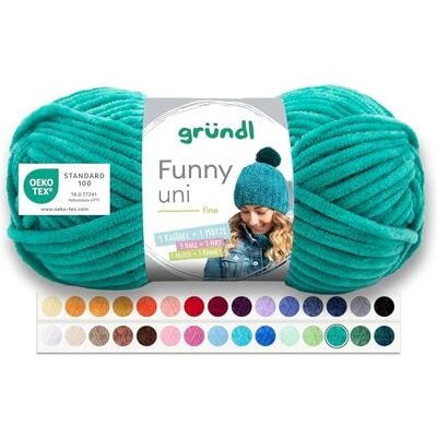 Gründl Wolle Funny uni Chenille Wolle 1 Knäuel 100 g, Smaragd dicke weiche Chenille Wolle zum Häkeln Kuschelig und hautfreundlich 100 % Polyester 100 g / 120 m Nadelstärke 5 6 Gründl Wolle Funny uni Chenille Wolle 1 Knäuel 100 g, Smaragd dicke weiche Chenille Wolle zum Häkeln Kuschelig und hautfreundlich 100 % Polyester 100 g / 120 m Nadelstärke 5 6