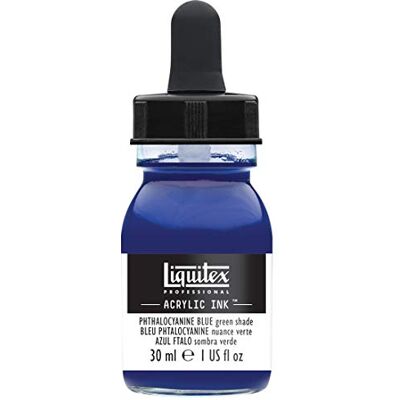 Liquitex 4260316 flüssige Professional Acrylfarben Ink, Tusche, 30 ml, hochpigmentierte Airbrushfarbe, phthalozyaninblau grünton Liquitex 4260316 flüssige Professional Acrylfarben Ink, Tusche, 30 ml, hochpigmentierte Airbrushfarbe, phthalozyaninblau grünton