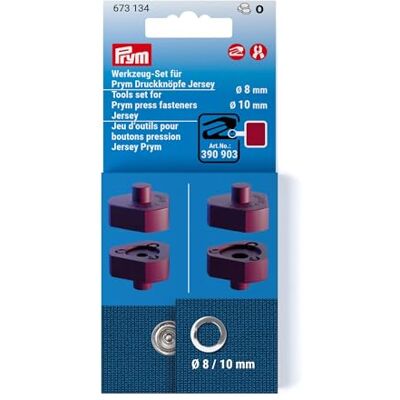 Prym 673134 Werkzeug-Set für Jersey Druckknöpfe – Ø 8 & 10 mm – Verarbeitungsset mit 4 Werkzeugen & Anleitung – passend für VARIO Zange & Creative Tool – brombeerfarben, 1 Set Prym 673134 Werkzeug-Set für Jersey Druckknöpfe – Ø 8 & 10 mm – Verarbeitungsset mit 4 Werkzeugen & Anleitung – passend für VARIO Zange & Creative Tool – brombeerfarben, 1 Set