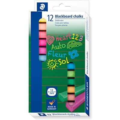 Staedtler 2360 Wandtafelkreide – 12er Set, sortierte Farben Leuchtende Farbabgabe, staubarm, leicht abwischbar – für Kindertafeln – Art.-Nr. 2360 Staedtler 2360 Wandtafelkreide – 12er Set, sortierte Farben Leuchtende Farbabgabe, staubarm, leicht abwischbar – für Kindertafeln – Art.-Nr. 2360