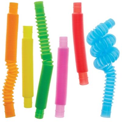 Baker Ross FN225 Pop Tube Zappelspielzeug – 12er-Pack, lustiges Fidget-Spielzeug für Kinder mit Partytüten Baker Ross FN225 Pop Tube Zappelspielzeug – 12er-Pack, lustiges Fidget-Spielzeug für Kinder mit Partytüten