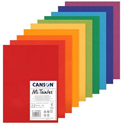 Canson MI-TEINTES A4 160G Lebendige Farben, Packung 10 Blatt Canson MI-TEINTES A4 160G Lebendige Farben, Packung 10 Blatt