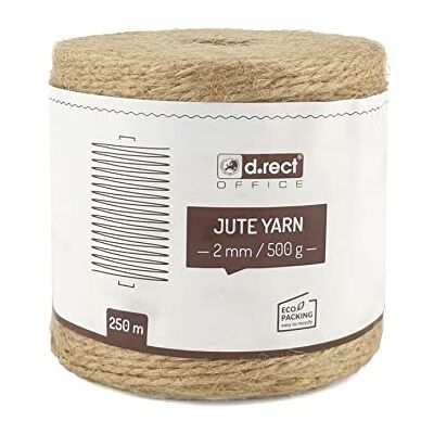 D.RECT 800011 250m Jute-Schnur Natur Braun Jute-Kordel Packschnur Geschenk-Band Bastelschnur Dekokordel 2mm Dicke Für: Verpackung, DIY Kunst-Handwerk, Floristik, Dekoration D.RECT 800011 250m Jute-Schnur Natur Braun Jute-Kordel Packschnur Geschenk-Band Bastelschnur Dekokordel 2mm Dicke Für: Verpackung, DIY Kunst-Handwerk, Floristik, Dekoration