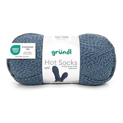 Gründl Wolle Hot Socks uni 100 4-fach Sockenwolle 1 Knäuel 100 g, blau-grün für 1 Paar Socken Sockengarn Weich und hautfreundlich 75% Schurwolle, 25% Polyamid 100 g / 420 m Nadelstärke 2,5-3 Gründl Wolle Hot Socks uni 100 4-fach Sockenwolle 1 Knäuel 100 g, blau-grün für 1 Paar Socken Sockengarn Weich und hautfreundlich 75% Schurwolle, 25% Polyamid 100 g / 420 m Nadelstärke 2,5-3