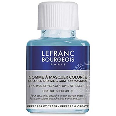 Lefranc Bourgeois 301156 Maskiergummi, flüssig abziehbares Rubbelkrepp in Blau,wiederentfernbar für Aquarellfarben, Gouache, Tinte Drawing Gum 75ml Flasche Lefranc Bourgeois 301156 Maskiergummi, flüssig abziehbares Rubbelkrepp in Blau,wiederentfernbar für Aquarellfarben, Gouache, Tinte Drawing Gum 75ml Flasche