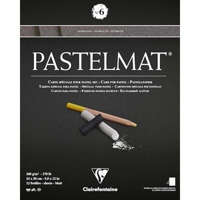 Clairefontaine 96004C Block Pastelmat 24x30cm 12 Bögen 360g Anthrazit Clairefontaine 96004C Block Pastelmat 24x30cm 12 Bögen 360g Anthrazit