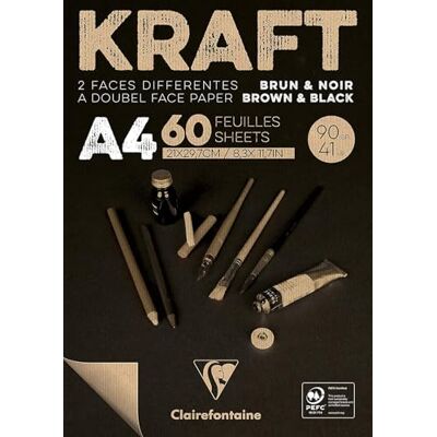 Clairefontaine Kraft beidseitig klebendes Block 90g A4 - Pack de 5 Clairefontaine Kraft beidseitig klebendes Block 90g A4 - Pack de 5
