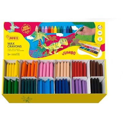 Jovi Wachsmalstifte color, geruchlos, bruchsicher, leicht auswaschbar, für alle Altersgruppen, 300 Stück in 12 Farben und 1 Spitzer Jovi Wachsmalstifte color, geruchlos, bruchsicher, leicht auswaschbar, für alle Altersgruppen, 300 Stück in 12 Farben und 1 Spitzer