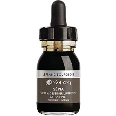 Lefranc Bourgeois 301283 Nan King Zeichentusche & Kalligrafietusche Sepia 30 ml, Pigmentiert, lichtbeständig, für Zeichnen & Skizzen Lefranc Bourgeois 301283 Nan King Zeichentusche & Kalligrafietusche Sepia 30 ml, Pigmentiert, lichtbeständig, für Zeichnen & Skizzen