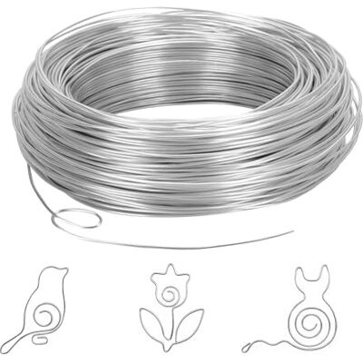 AiQInu Basteldraht 1mm X 50M, Aluminium Schmuckdraht, DIY Draht Zum Basteln, Aluminiumdraht für Basteln Und Schmuck Herstellung AiQInu Basteldraht 1mm X 50M, Aluminium Schmuckdraht, DIY Draht Zum Basteln, Aluminiumdraht für Basteln Und Schmuck Herstellung