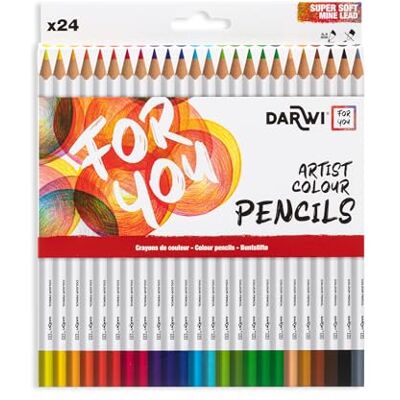 DARWI For You DF2100024K01C Pack mit 24 Künstlerfarbstiften Buntstifte Standard, Mine 3,3mm, sortierte Farben, 1 Pack DARWI For You DF2100024K01C Pack mit 24 Künstlerfarbstiften Buntstifte Standard, Mine 3,3mm, sortierte Farben, 1 Pack