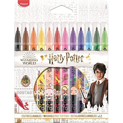 Maped Filzstifte, "Harry Potter", 12 Filzstifte, waschbar, trocknergeeignet, mehrfarbig Maped Filzstifte, "Harry Potter", 12 Filzstifte, waschbar, trocknergeeignet, mehrfarbig