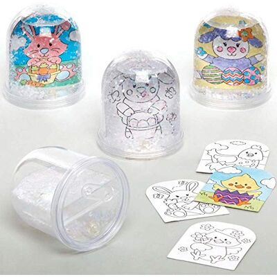 Baker Ross Ostern-Schneekugeln zum Ausmalen, 4 Stück, Osterbasteln für Kinder (AX777) Baker Ross Ostern-Schneekugeln zum Ausmalen, 4 Stück, Osterbasteln für Kinder (AX777)