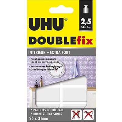 UHU Doublefix innen unsichtbar extra stark doppelseitige Klebepunkte, ultra stark, transparent, 16 Stück UHU Doublefix innen unsichtbar extra stark doppelseitige Klebepunkte, ultra stark, transparent, 16 Stück