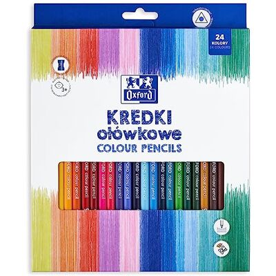 Oxford Buntstifte/Farbstifte, 24 Farben mit 24 Farbstiften, 24 Stifte im Kartonetui und Spitzer, Colored Pencils, Schule für Schulanfänger, für Kunstschüler Oxford Buntstifte/Farbstifte, 24 Farben mit 24 Farbstiften, 24 Stifte im Kartonetui und Spitzer, Colored Pencils, Schule für Schulanfänger, für Kunstschüler