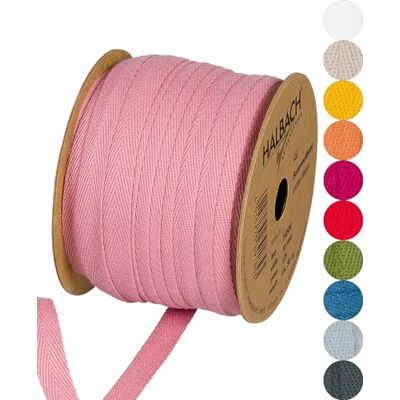 Halbach Baumwollband, 10 mm x 30 m, rosa Webband aus 100 % Baumwolle, Meterware zum Basteln, Dekorieren und Nähen Halbach Baumwollband, 10 mm x 30 m, rosa Webband aus 100 % Baumwolle, Meterware zum Basteln, Dekorieren und Nähen