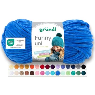 Gründl Wolle Funny uni Chenille Wolle 1 Knäuel 100 g, Royalblau dicke weiche Chenille Wolle zum Häkeln Kuschelig und hautfreundlich 100 % Polyester 100 g / 120 m Nadelstärke 5 6 Gründl Wolle Funny uni Chenille Wolle 1 Knäuel 100 g, Royalblau dicke weiche Chenille Wolle zum Häkeln Kuschelig und hautfreundlich 100 % Polyester 100 g / 120 m Nadelstärke 5 6
