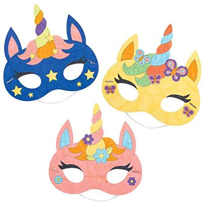 Baker Ross AT309 Einhorn-Masken, 8 Stück, zum Basteln und Basteln, für Kinder, Sortiert Baker Ross AT309 Einhorn-Masken, 8 Stück, zum Basteln und Basteln, für Kinder, Sortiert