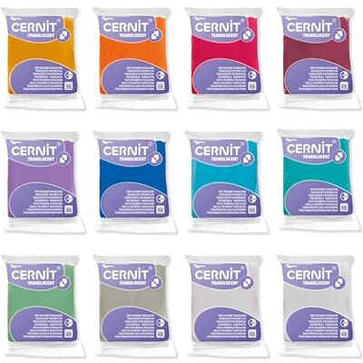 Cernit (une marque Clairefontaine) CE0920012K01C TRANSLUCENT 12 X 56 G PACK ASSORTI Cernit (une marque Clairefontaine) CE0920012K01C TRANSLUCENT 12 X 56 G PACK ASSORTI