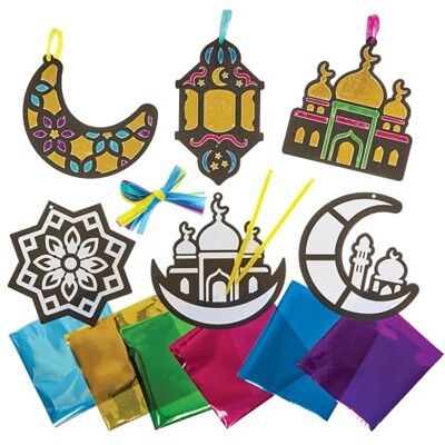 Baker Ross FN364 Ramadan Kunstdekorationen aus Folie Packung mit 8 Stück, Ramadan Kunst und Basteldekorationen für Kinder Baker Ross FN364 Ramadan Kunstdekorationen aus Folie Packung mit 8 Stück, Ramadan Kunst und Basteldekorationen für Kinder