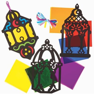 Baker Ross FX932 Ramadan-Buntglas-Dekorations-Sets Packung mit 6, Religiöse Erziehungs-Kunsthandwerkssets für Kinder Baker Ross FX932 Ramadan-Buntglas-Dekorations-Sets Packung mit 6, Religiöse Erziehungs-Kunsthandwerkssets für Kinder