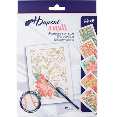 H Dupont DUS0943C Kreativset mit 5 Seidenbildern zum Bemalen und Rahmen, Floral, 1 Set H Dupont DUS0943C Kreativset mit 5 Seidenbildern zum Bemalen und Rahmen, Floral, 1 Set