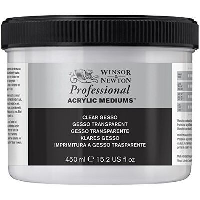 Winsor & Newton 3050919 Klares Gesso, Grundierung für Acrylfarben, Ölfarben, Alkydfarben 450ml Topf Winsor & Newton 3050919 Klares Gesso, Grundierung für Acrylfarben, Ölfarben, Alkydfarben 450ml Topf