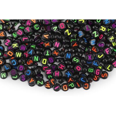 SUTOUG 1000 Stück Buchstabenperlen zum Auffädeln, 4 x 7 mm runde Acryl-Alphabetperlen für die Herstellung von Schmuck, DIY-Bastelarbeiten, Armbändern, Halsketten und Schmuckstücken – schwarz SUTOUG 1000 Stück Buchstabenperlen zum Auffädeln, 4 x 7 mm runde Acryl-Alphabetperlen für die Herstellung von Schmuck, DIY-Bastelarbeiten, Armbändern, Halsketten und Schmuckstücken – schwarz