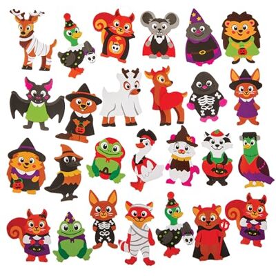 Baker Ross FN287 Halloween Waldtiere Schaumstoffaufkleber Packung mit 150 Aufklebern, Halloween Aufkleber für Kinder Baker Ross FN287 Halloween Waldtiere Schaumstoffaufkleber Packung mit 150 Aufklebern, Halloween Aufkleber für Kinder