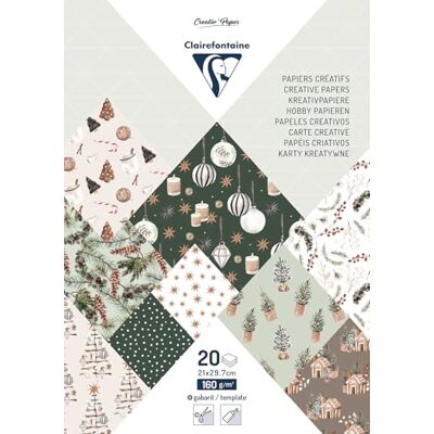 Clairefontaine 95548C Block bedrucktem Papier A4 20 Blatt 160g Weihnachten Clairefontaine 95548C Block bedrucktem Papier A4 20 Blatt 160g Weihnachten