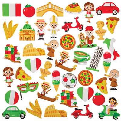 Baker Ross FN044 Italien Moosgummi Sticker, 150er-Pack, Bastel- und Kartenaufkleber für kreative Projekte Baker Ross FN044 Italien Moosgummi Sticker, 150er-Pack, Bastel- und Kartenaufkleber für kreative Projekte