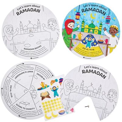Baker Ross FN363 Ramadan Geschichtenrad zum Ausmalen 4er-Pack, Religionsunterricht für Kinder, Ramadan Basteln Baker Ross FN363 Ramadan Geschichtenrad zum Ausmalen 4er-Pack, Religionsunterricht für Kinder, Ramadan Basteln