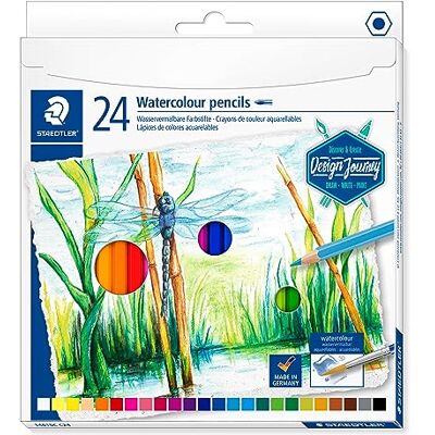 Staedtler 146 10C Aquarellstifte – 24er Set, Sechskant Wasservermalbar für leuchtende Effekte, Sechskant – aus nachhaltigem Holz – Art.-Nr. 14610C C24 Staedtler 146 10C Aquarellstifte – 24er Set, Sechskant Wasservermalbar für leuchtende Effekte, Sechskant – aus nachhaltigem Holz – Art.-Nr. 14610C C24