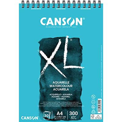 Canson XL Aquarelle C400039170: Aquarellpapier Aquarellblock in DIN A4 300g mit Spiralbindung als Ringbuch Malblock optimal für Wasserfarben & Aquarell, Blau Canson XL Aquarelle C400039170: Aquarellpapier Aquarellblock in DIN A4 300g mit Spiralbindung als Ringbuch Malblock optimal für Wasserfarben & Aquarell, Blau