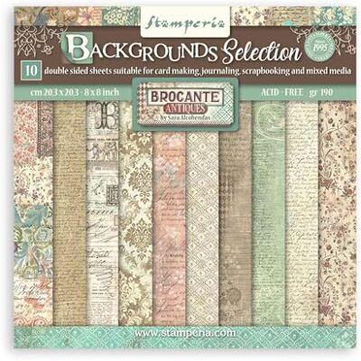 Stamperia Scrapbook Paper Pad for Scrapbooking, Albums, Card Making, Bullet Journals and More, Acid Free, Double-Sided, Perfect for Crafts and Gifting (Brocante Antiques Background) (20.3 x 20.3cm) Stamperia Scrapbook Paper Pad for Scrapbooking, Albums, Card Making, Bullet Journals and More, Acid Free, Double-Sided, Perfect for Crafts and Gifting (Brocante Antiques Background) (20.3 x 20.3cm)